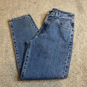 Edwin Jeans Womens 26 High Rise Tapered Mom Fit Denim Paint Stain Vintage Look